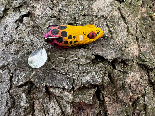 Yellow & Purple Leopard Frog 2 inch